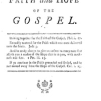 A Discourse on the Faith and Hope of the Gospel